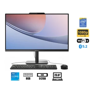 PC ALL-IN-ONE LENOVO CORE I3-N305 V100 AIO (13BE004ALD) PANTALLA 23.8″ FHD IPS, RAM 8GB, SSD 512GB, INTEL UHD GRAPHICS, FREEDOS, BLACK